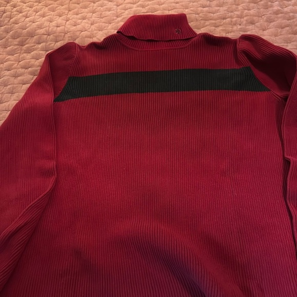 LAUREN RALPH LAUREN TURTLENECK size extra large maroon and black - Picture 1 of 3